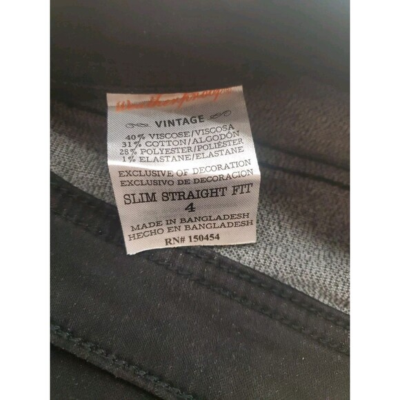 Black Slim Straight Skinny Jeans Pants | Weatherproof Vintage Size 4 NWOT - Picture 9 of 9